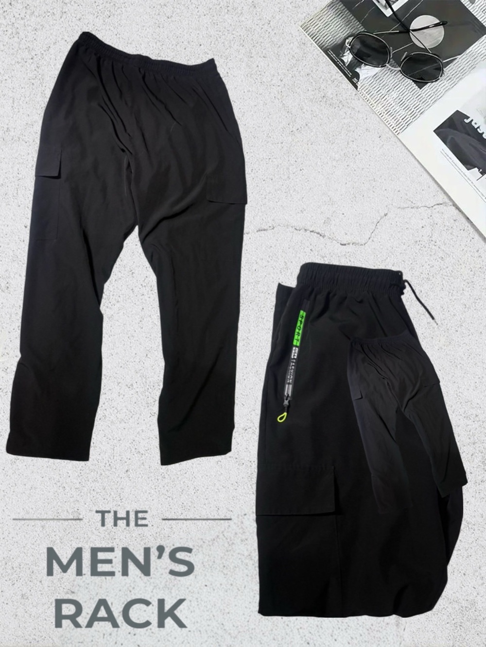 Men's Black Cargo Jogger Pants